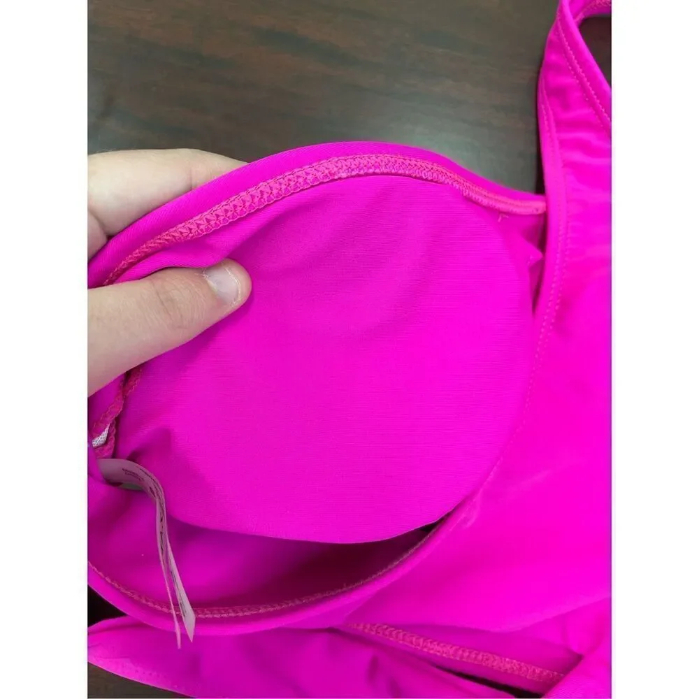 Zaful Neon Hot Pink One Shoulder Bikini Top Size Small